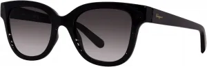 Солнцезащитные очки SALVATORE FERRAGAMO Smoke Gradient Square Ladies Sunglasses SF1066S 001 52, Black