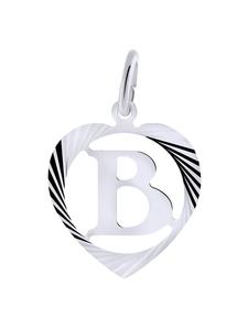 Lucardi Подвеска из серебра 925 пробы в форме сердца с буквой «Б»