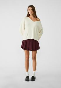 Джемпер Stradivarius FELTED V-NECK, Mottled Beige