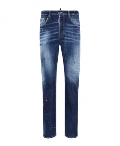 642 рваные прямые джинсы Dsquared2, синий