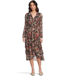 Женское платье миди с рюшами Vince Camuto, Rich Black