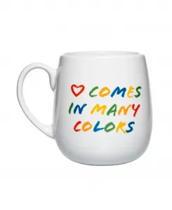 Керамическая кофейная кружка объемом 0,6 л (около 590 мл), пригодная для использования в микроволновой печи и посудомоечной машине, с вдохновляющим дизайном Amici Home, Comes In Many Colors