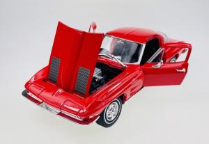 Новая металлическая модель автомобиля Welly Chevrolet Corvette Red 1:24 1963 года выпуска