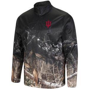 Мужская куртка с молнией до четверти черного цвета/Realtree Camo Indiana Hoosiers Creek Colosseum