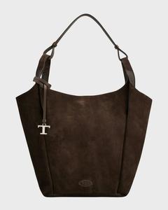 Сумка через плечо из замши и кожи Tod's, цвет Marrone Africa