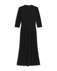 Плиссированное платье миди Theory, черный