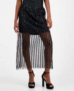 Женская макси-юбка в полоску с пайетками, эксклюзивно от Macy's And Now This, Black