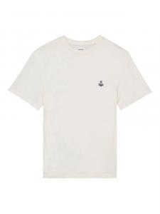 Футболка из хлопка с вышитым логотипом MARANT, нейтральный