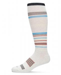 Женские/унисекс многополосные компрессионные носки из хлопковой смеси с градуированной компрессией 15-20 мм рт ст UOY06868 MeMoi, Oatmeal Heather
