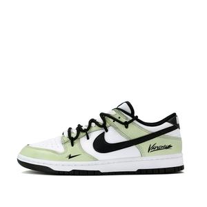 Nike Туфли для скейтбординга Dunk Ink Sketch Light Green Abrasion Resistant низкие, унисекс, Black Green
