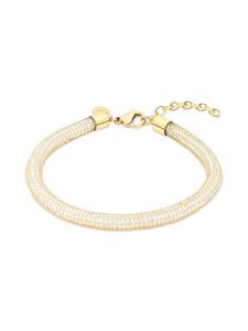 s.Oliver Браслет из нержавеющей стали с сетчатой структурой и сверкающими фианитами в золотой оправе