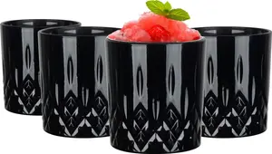 Стаканы для виски GLASMARK Black, набор из 4 шт., 280 мл (макс. 310 мл), стаканы для питья из 4 предметов, стаканы для сока и коктейлей, стеклянная посуда для питья, стаканы для сока, стаканы для питья Glasmark KROSNO 1992
