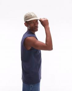 Футболка Topman свободного кроя без рукавов синего цвета