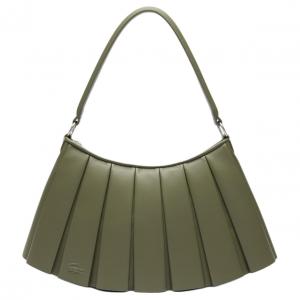 LACOSTE Большая женская сумка через плечо из овчины Green