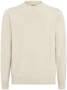 Кашемировый джемпер с круглым вырезом Boggi Milano, нейтральный