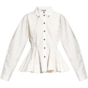 Длинная блузка с баской GANNI, белый