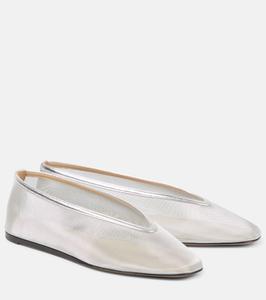 Балетки Luna с отделкой из кожи и сетчатым верхом Le Monde Béryl, серебряный