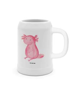 Милая пивная кружка Аксолотль без надписей белого цвета Mr. & Mrs. Panda