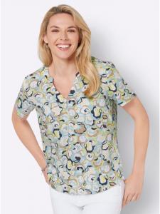 Блузка с принтом в мятно-лимонном цвете WITT WEIDEN
