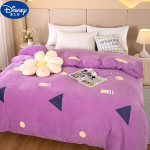 Disney Пододеяльник 200х230 см из зимнего молочного велюра, утолщенный, антистатик, цвет Purple Triangle