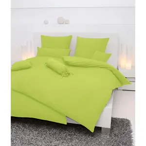 Постельное белье Janine «PIANO 0125», из мягкого хлопка, из 100 % хлопка, с застежкой-молнией, легкое в уходе, тонкая нить, не гладить, регулирует температуру, сертифицировано MADE IN GREEN, зеленый