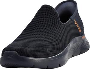 Мужские кроссовки Skechers Go Walk Flex без застежек для ходьбы, синий/оранжевый/темно-синий
