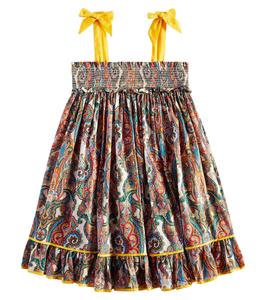Платье Отти из хлопка с узором пейсли и сборками Zimmermann Kids, Multi Paisley