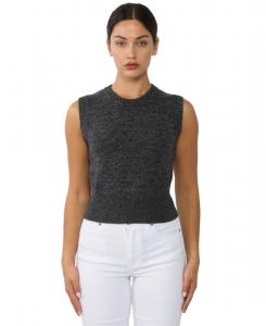 Женский свитер-жилет крупной вязки из 100% кашемира с круглым вырезом JENNIE LIU, Marled grey