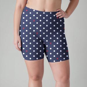 Женские шорты для плавания с высокой талией и длиной до середины бедра - Выкройки Calypsa, цвет spotty