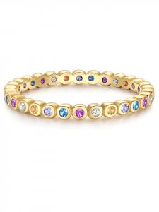 Glanzstücke München Кольцо из стерлингового серебра с кубическим цирконием в оправе из желтого золота