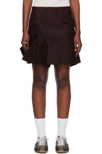 Мини-Юбка из шерстяного меланжа Sacai, коричневый