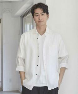 Рубашка с рукавами 3/4 из ткани Tuck Stripe Lawn