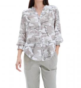 Рубашка без воротника Jenny в сером камуфляжном цвете CHRLDR, серый/хаки