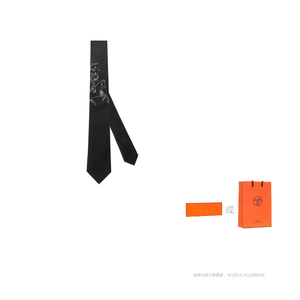 HERMES Галстук Mulberry Silk мужской черный