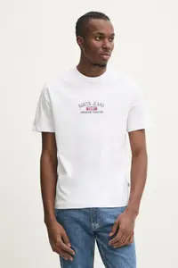 Хлопковая футболка Guess Jeans, белый