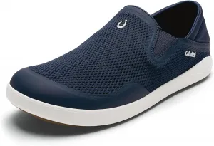 Мужские лодочные туфли OLUKAI Moku Slip-On, улучшенное сцепление и удержание, легкая и дышащая сетка, комфортная посадка и носка в течение всего дня, синий