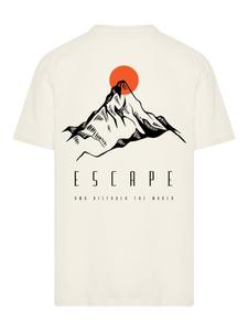 Футболка большого размера Heavy Oversize Escape Откройте для себя мир Гора в песке F4NT4STIC