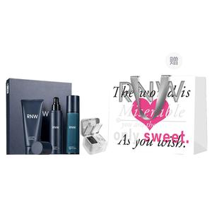 Набор для ухода за кожей мужской для контроля жира с очищающей водой, тонером, очищающим средством и глиняной маской глубокое очищение увлажнение контроль жира RNW