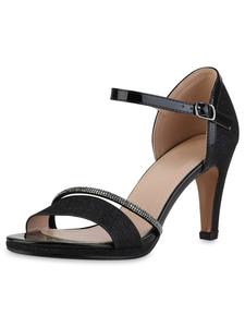 Сандалии на плоской подошве VAN HILL Riemchensandaletten Bridget, цвет Schwarz Lack