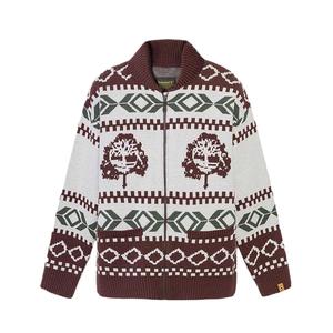 Timberland Свитер мужской темно-коричневый с лацканом Moderate