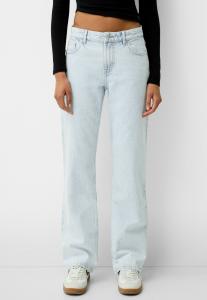 Джинсы прямого кроя Bershka, светло-голубой