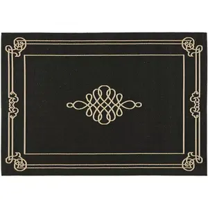 Внутренний ковер для улицы и патио с подвесным каркасом в виде свитка Safavieh, черный, 61x107 см