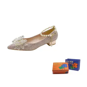 WOXXXN Женские туфли на высоком каблуке серебристо-шампань 2 см, цвет Champagne 2CM