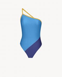 Купальник на одно плечо Saint Laurent, синий