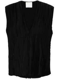 Forte Forte плиссированная блузка без рукавов, черный