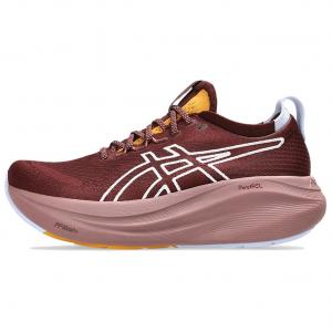 ASICS GEL NIMBUS 27 Дышащие, поддерживающие и легкие кроссовки для бега, женские, темно-красные