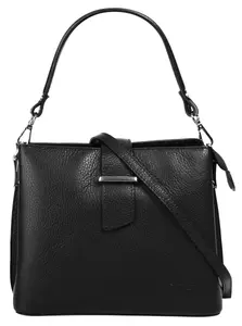 Сумка с ручкой Cluty, натуральная кожа, производство Италия, черный