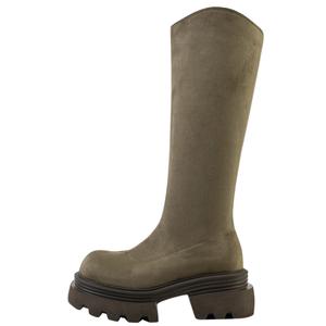 Wonderful couple Женские высокие сапоги на каблуке 7 см цвета хаки, цвет Khaki