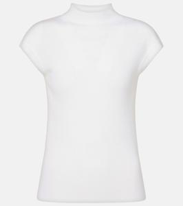 Топ из шерсти с высоким воротом, ребристая вязка Jardin des Orangers, белый