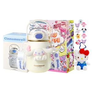 Бутылка для воды Cinnamoroll/Kuromi/My Melody Collection Big Belly 700ML Sanrio, Cinnamoroll Doll Straw Insulated Cup+Shopping Bag+Doll Pendant (Includes Cup Brush+Straw Brush+Stickers)